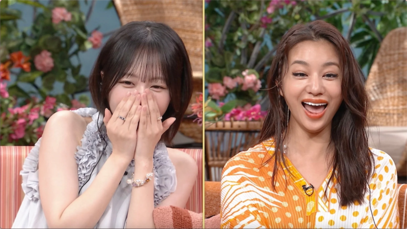 スタジオの女性たちの驚きの表情