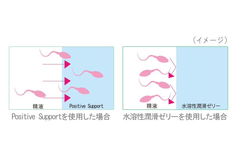 精液とポジティブサポート、一般的な潤滑ゼリーの使用比較イメージ